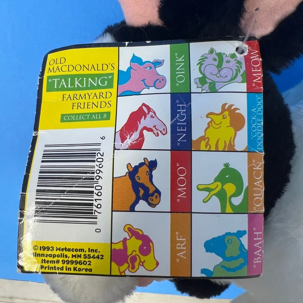 Old Macdonald's Farmyard Friends Stuffed Animals Lot Pig‎ Cow Rooster 1993
